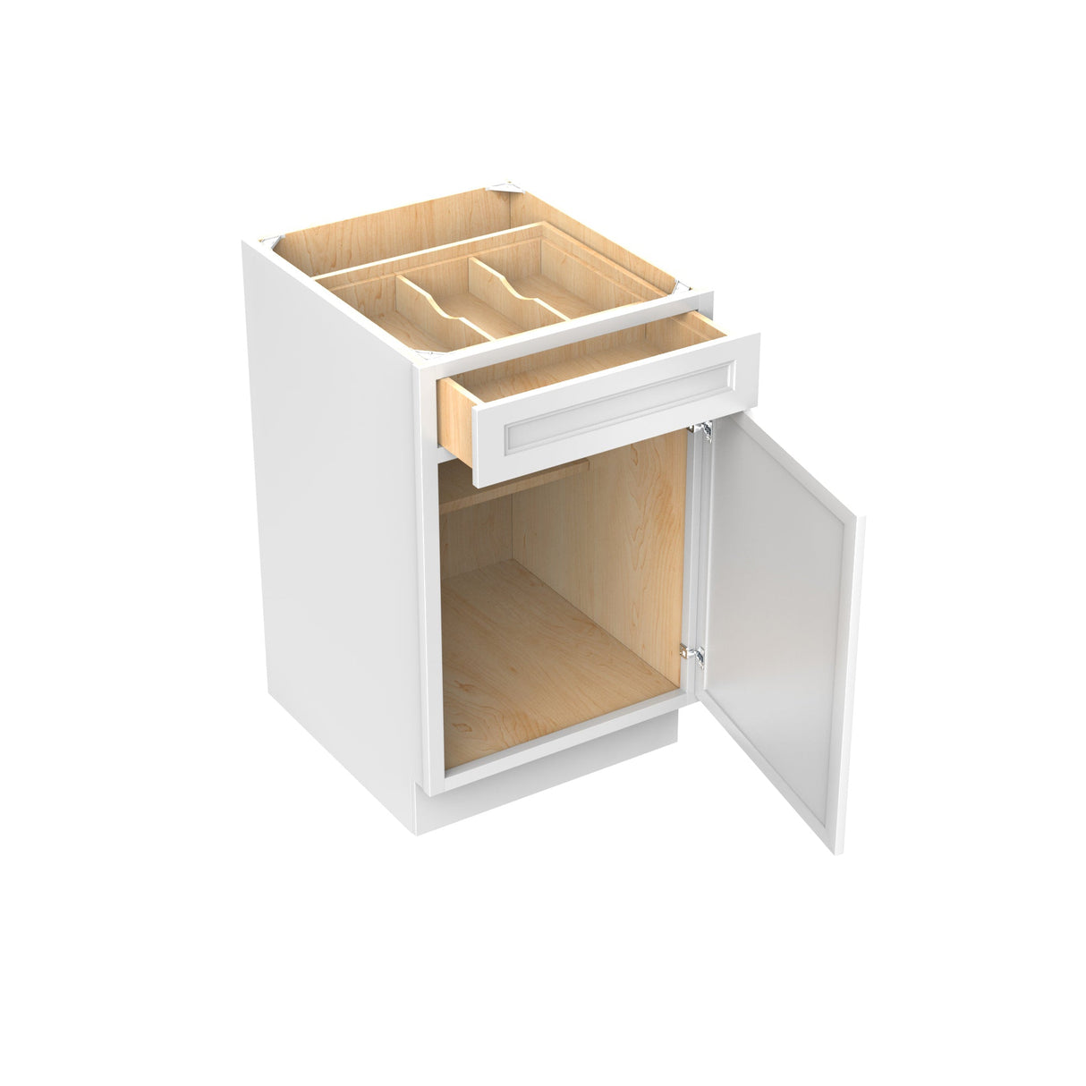 RTA - Fashion White - Single Door & Drawer Base Cabinet | 21"W x 34.5"H x 24"D