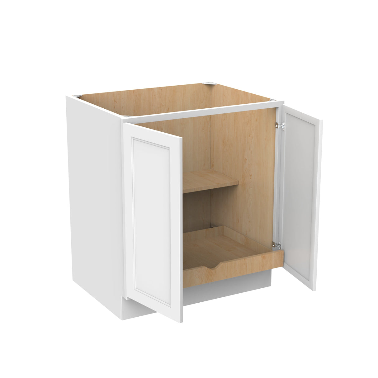 RTA - Fashion White - Double Drawer & Door Base Cabinet | 30"W x 34.5"H x 24"D