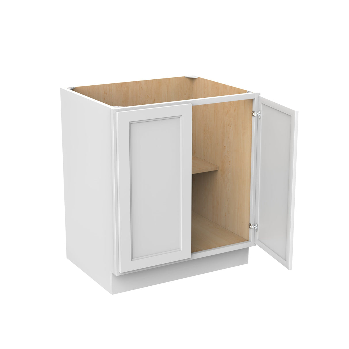 RTA - Fashion White - Double Drawer & Door Base Cabinet | 30"W x 34.5"H x 24"D