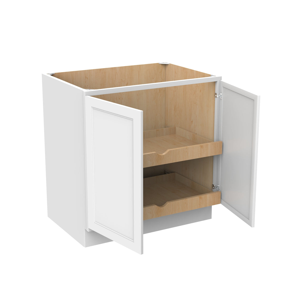 RTA - Fashion White - Double Drawer & Door Base Cabinet | 33"W x 34.5"H x 24"D