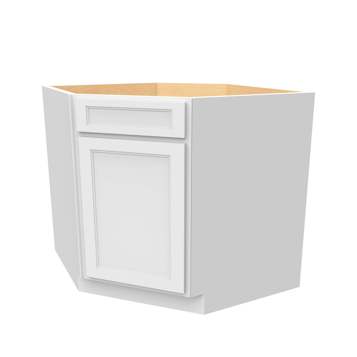 RTA - Fashion White - Diagonal Corner Sink Base Cabinet  | 36"W x 34.5"H x 24"D