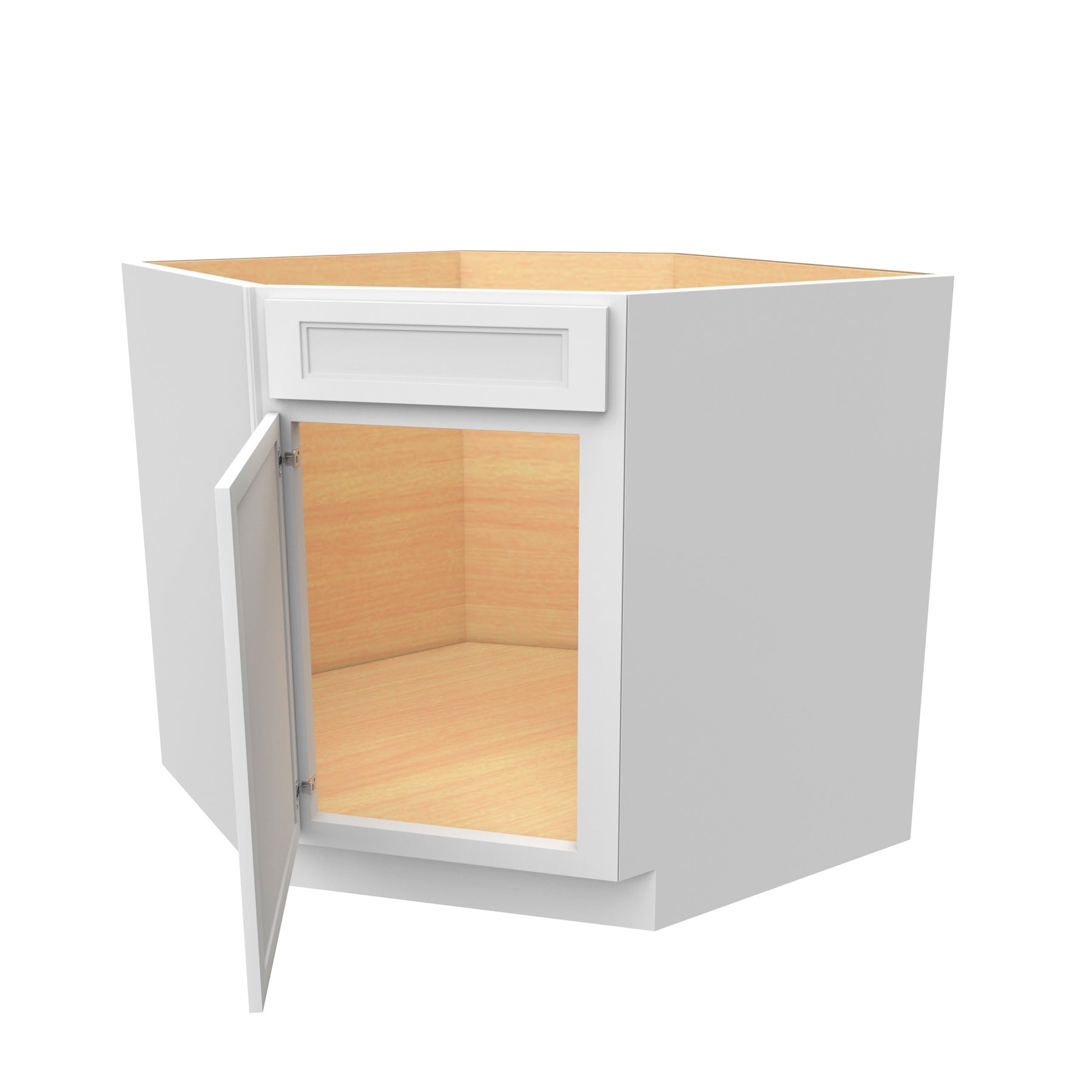 RTA - Fashion White - Diagonal Corner Sink Base Cabinet  | 36"W x 34.5"H x 24"D