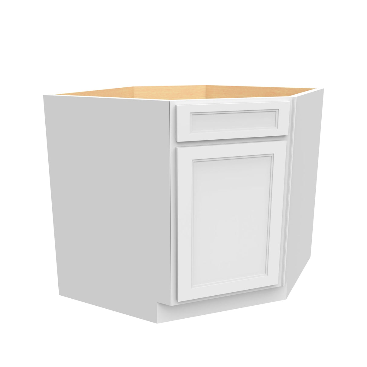RTA - Fashion White - Diagonal Corner Sink Base Cabinet  | 36"W x 34.5"H x 24"D