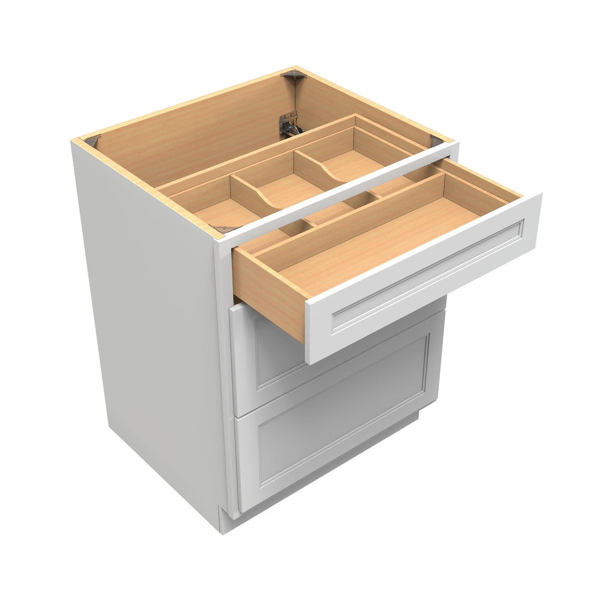 RTA - Fashion White - 3 Drawer Base Cabinet | 27"W x 34.5"H x 24"D