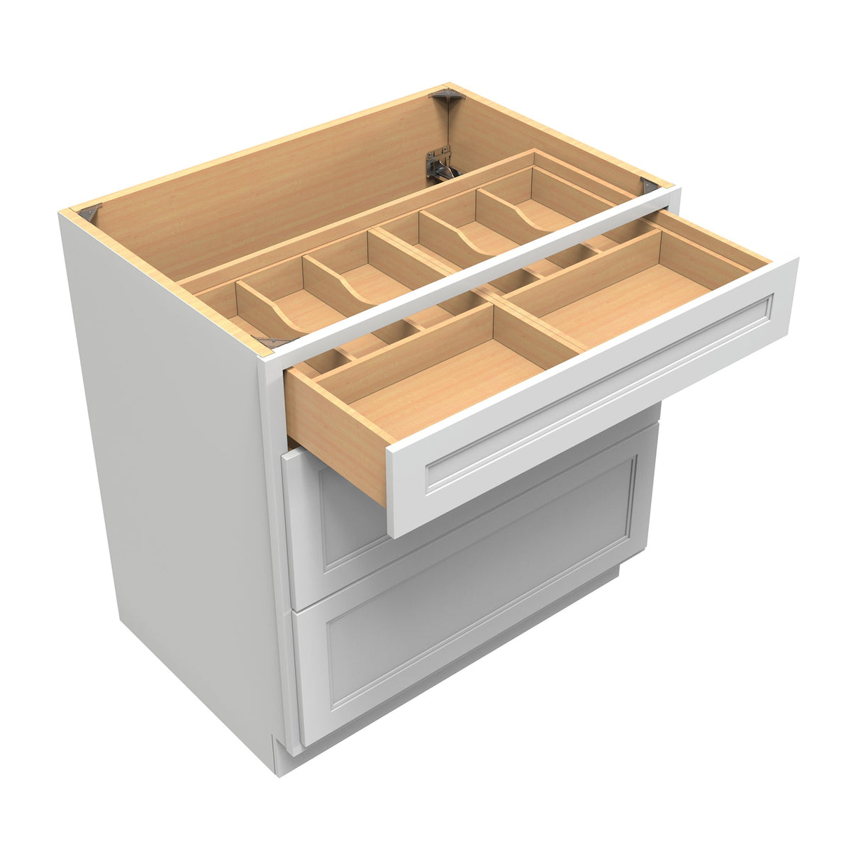 RTA - Fashion White - 3 Drawer Base Cabinet | 33"W x 34.5"H x 24"D