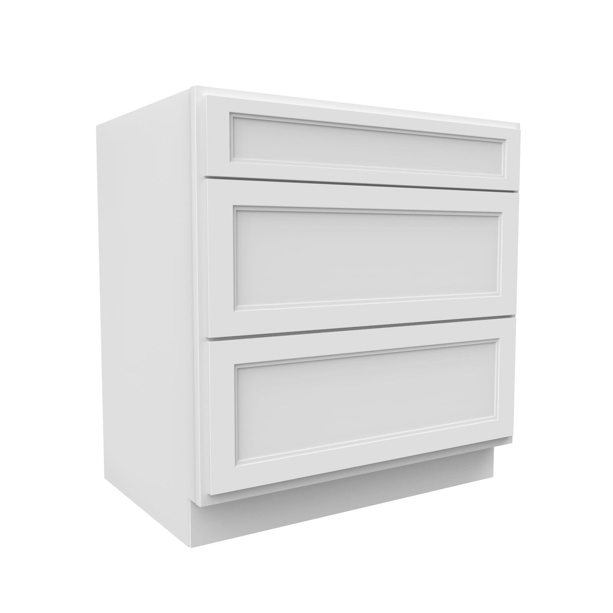 RTA - Fashion White - 3 Drawer Base Cabinet | 33"W x 34.5"H x 24"D