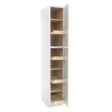 RTA - Fashion White - Single Door Utility Cabinet | 15"W x 90"H x 24"D