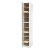 RTA - Fashion White - Single Door Utility Cabinet | 15"W x 96"H x 24"D