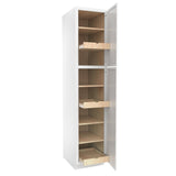 RTA - Fashion White - Single Door Utility Cabinet | 18"W x 84"H x 24"D