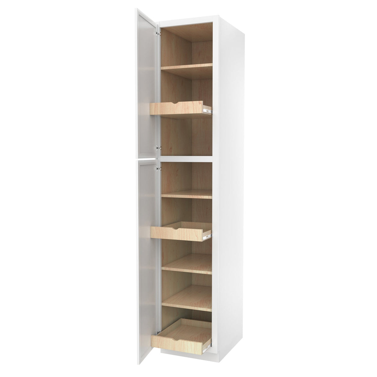 RTA - Fashion White - Single Door Utility Cabinet | 18"W x 90"H x 24"D
