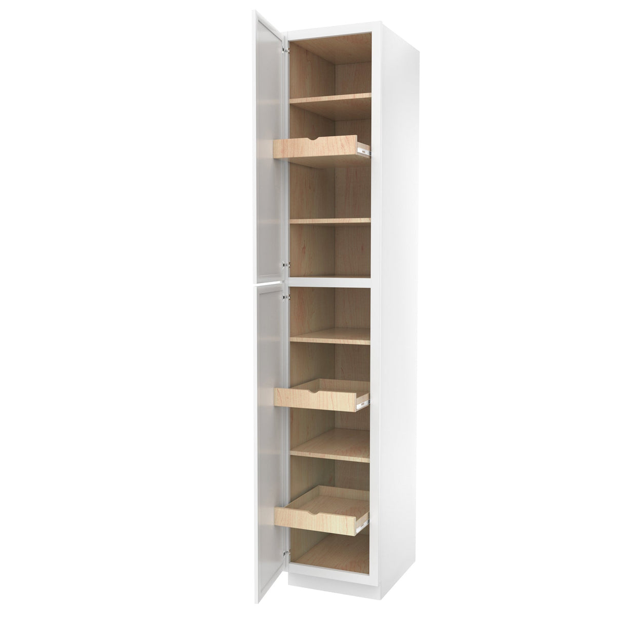 RTA - Fashion White - Single Door Utility Cabinet | 18"W x 96"H x 24"D