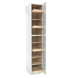 RTA - Fashion White - Single Door Utility Cabinet | 18"W x 96"H x 24"D