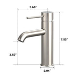 Single-Handle Single Hole Deck Mount Bathroom Sink Faucet in Brushed Nickel with Hot & Cold Mixer Tap with 27.56 Inch Hose