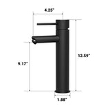 Single-Handle Single Hole Matte Black Bathroom Sink Faucet with 2 Pcs Hot & Cold 27.56 in. Hose