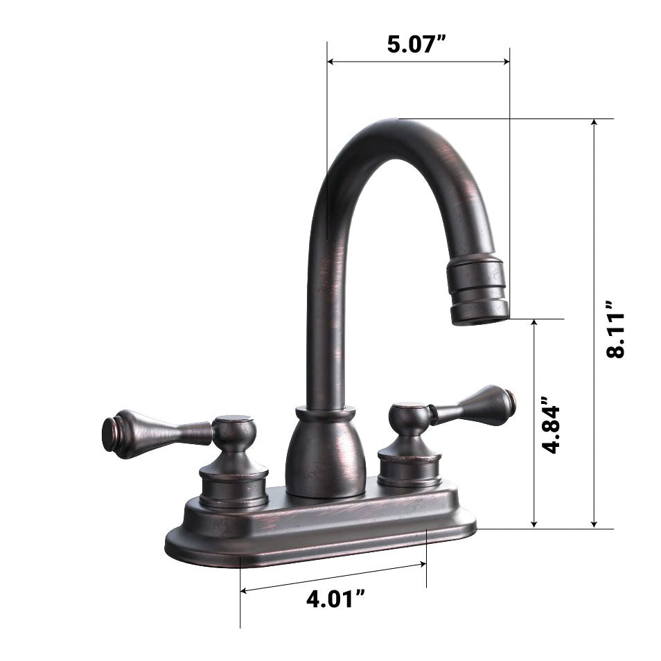 Two Handle Bathroom Faucet in Oil Rubbed Bronze Finish