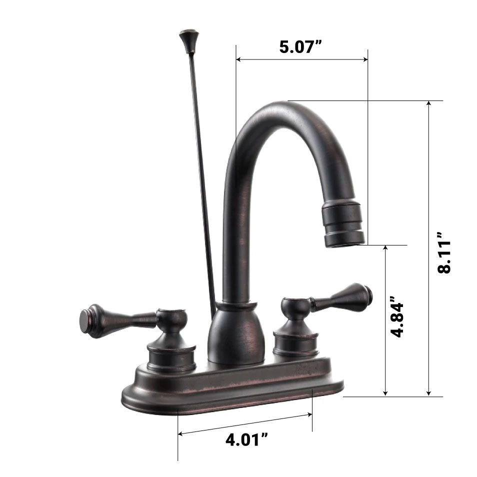 High Arc Bathroom Sink Faucet With Lift in Oil Rubbed Bronze Finish