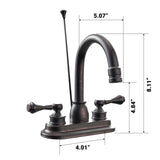 High Arc Bathroom Sink Faucet With Lift in Oil Rubbed Bronze Finish