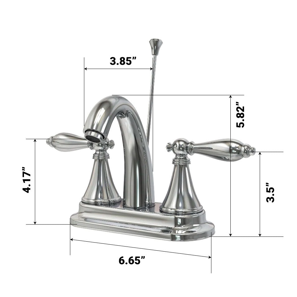 Mid-arc Bathroom Sink Faucet With Lift & Double Handle