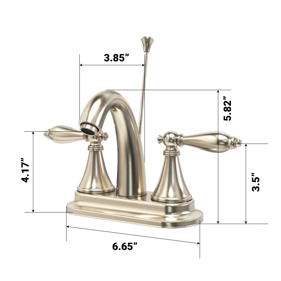 Mid-arc Bathroom Sink Faucet With Lift & Double Handle