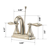 Mid-arc Bathroom Sink Faucet With Lift & Double Handle