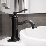 Single-Handle Single Hole Deck Mount Bathroom Sink Faucet with Pop-up Drain in Oil Rubbed Bronze