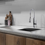 Pull Down Kitchen Faucet with Semi Pro Single Handle in Polished Chrome