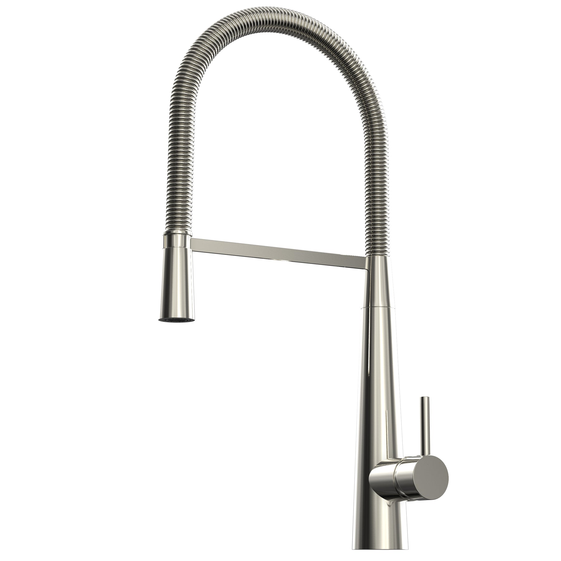 Brass Single Handle Pull Down Kitchen Faucet With Zinc Handle, Plate in Stainless