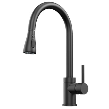 16.92 Inches Single Handle Pull-down Sprayer Kitchen Faucet With Plate, and Brass Body