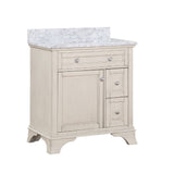 Wainwright Freestanding Bathroom Vanity With Carrara White Marble Top & Backsplash