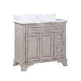 Wainwright Freestanding Bathroom Vanity With Carrara White Marble Top & Backsplash