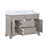 Wainwright Freestanding Bathroom Vanity With Carrara White Marble Top & Backsplash