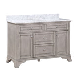 Wainwright Freestanding Bathroom Vanity With Carrara White Marble Top & Backsplash