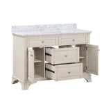 Wainwright Freestanding Bathroom Vanity With Carrara White Marble Top & Backsplash