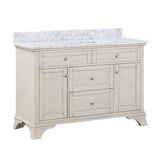 Wainwright Freestanding Bathroom Vanity With Carrara White Marble Top & Backsplash