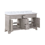 Wainwright Freestanding Bathroom Vanity With Carrara White Marble Top & Backsplash