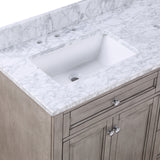 Wainwright Freestanding Bathroom Vanity With Carrara White Marble Top & Backsplash