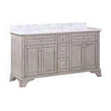 Wainwright Freestanding Bathroom Vanity With Carrara White Marble Top & Backsplash