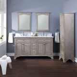 Wainwright Freestanding Bathroom Vanity With Carrara White Marble Top & Backsplash