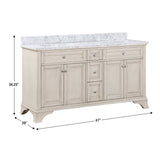 Wainwright Freestanding Bathroom Vanity With Carrara White Marble Top & Backsplash