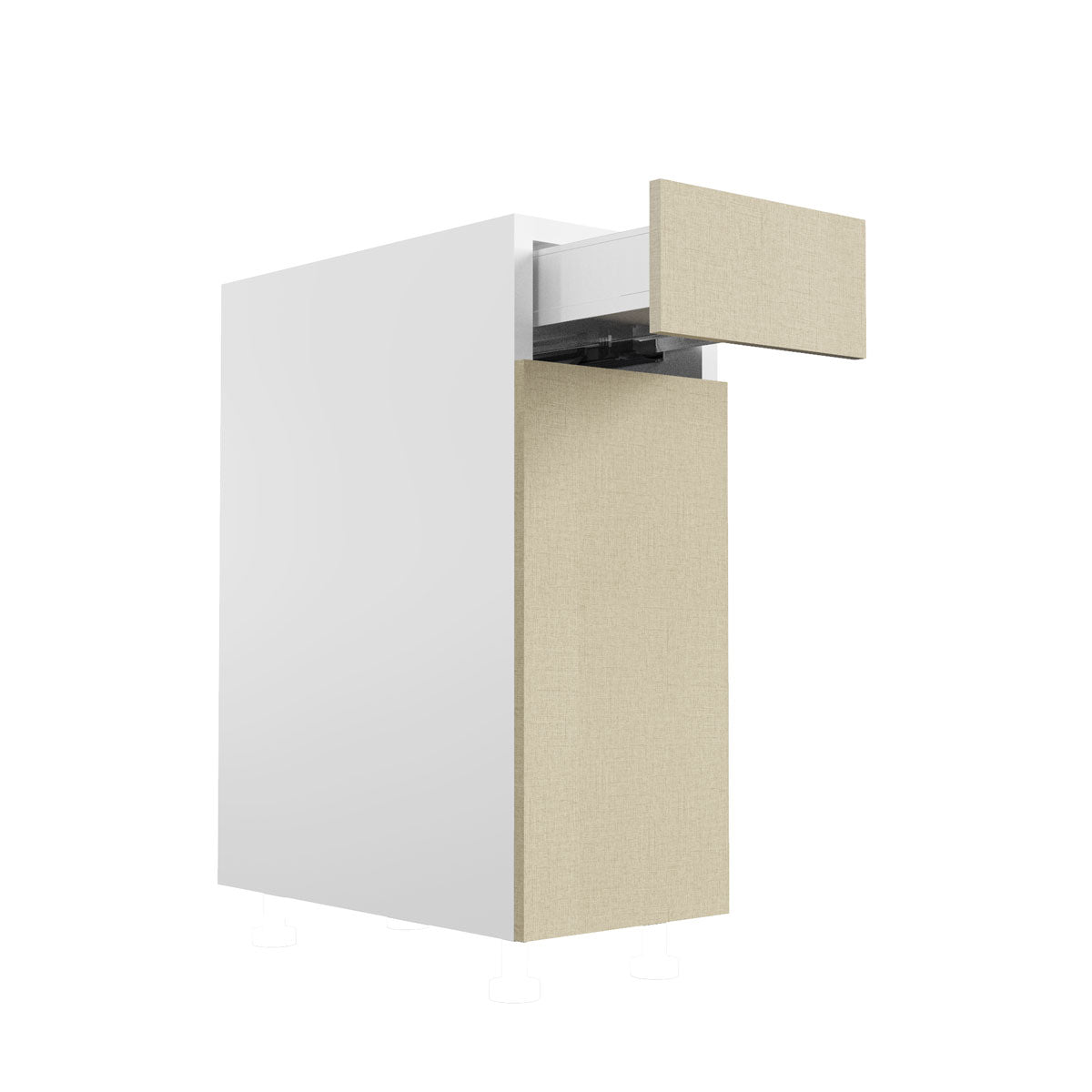RTA - Fabric Grey - Single Door Base Cabinets | 12"W x 34.5"H x 24"D