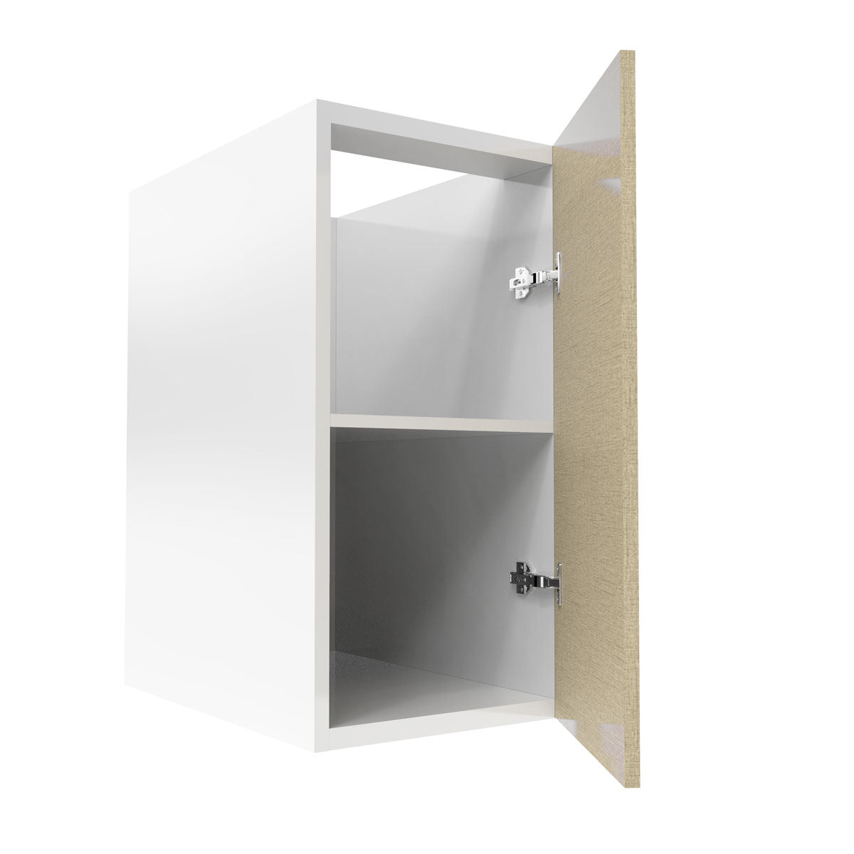 RTA - Fabric Grey - Full Height Single Door Base Cabinets | 15"W x 34.5"H x 24"D