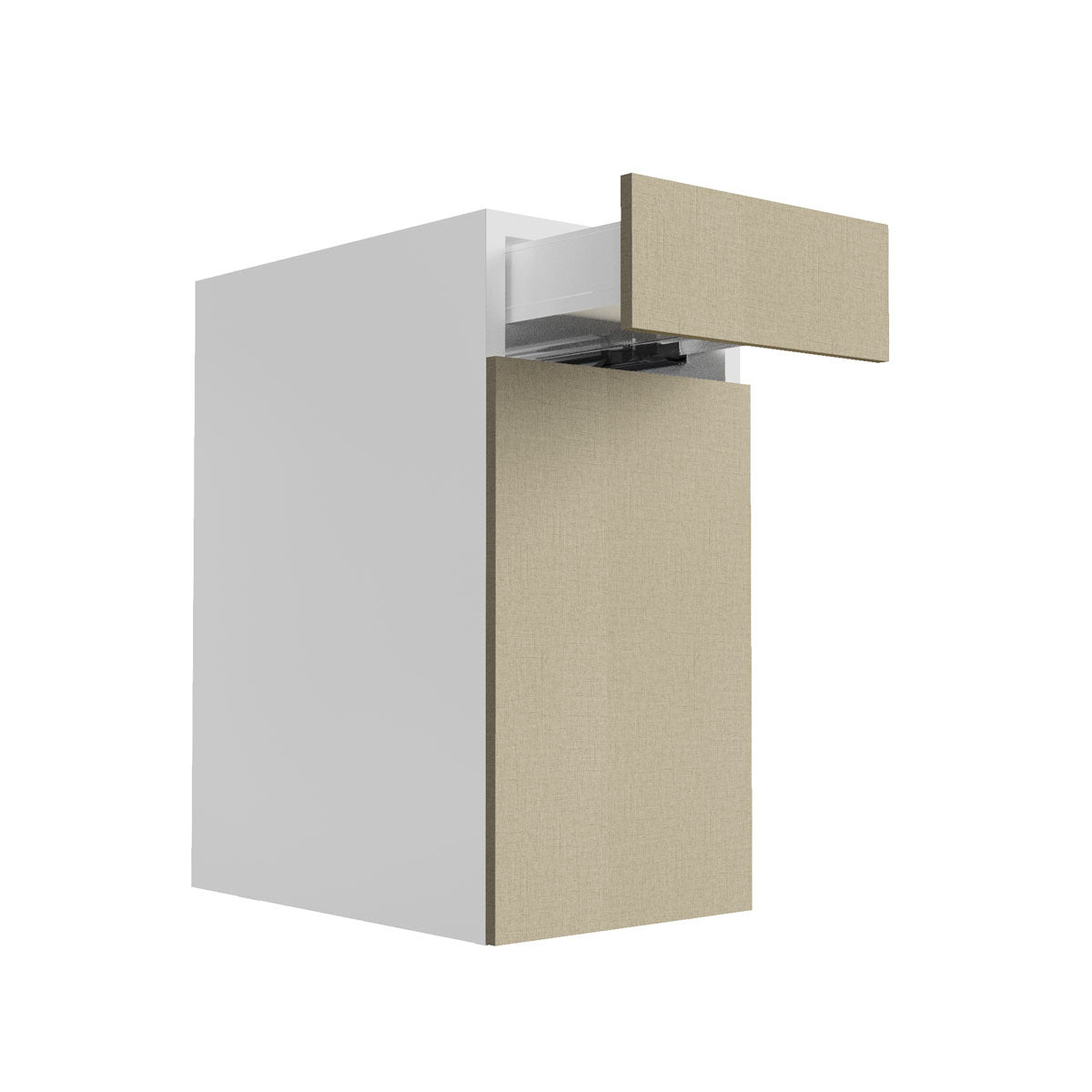 RTA - Fabric Grey - Single Door Base Cabinets | 15"W x 34.5"H x 24"D