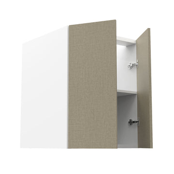 RTA - Fabric Grey - Vanity Base Full Double Door Cabinet | 27"W x 30"H x 21"D