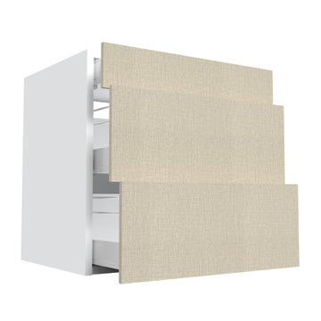 RTA - Fabric Grey - Three Drawer Base Cabinets | 30"W x 30"H x 23.8"D