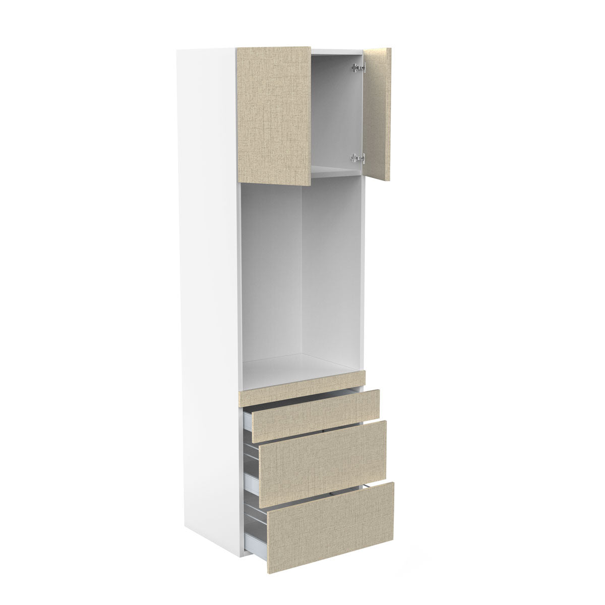 RTA - Fabric Grey - Single Oven Tall Cabinets | 30"W x 96"H x 23.8"D