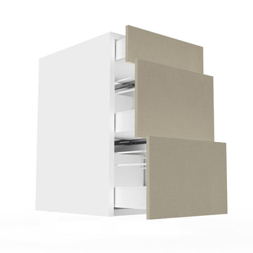 RTA - Fabric Grey - Three Drawer Vanity Cabinets | 18"W x 34.5"H x 21"D