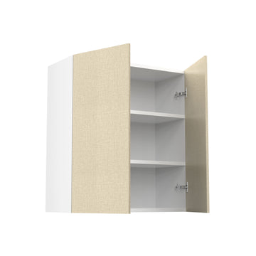 RTA - Fabric Grey - Double Door Wall Cabinets | 27"W x 30"H x 12"D