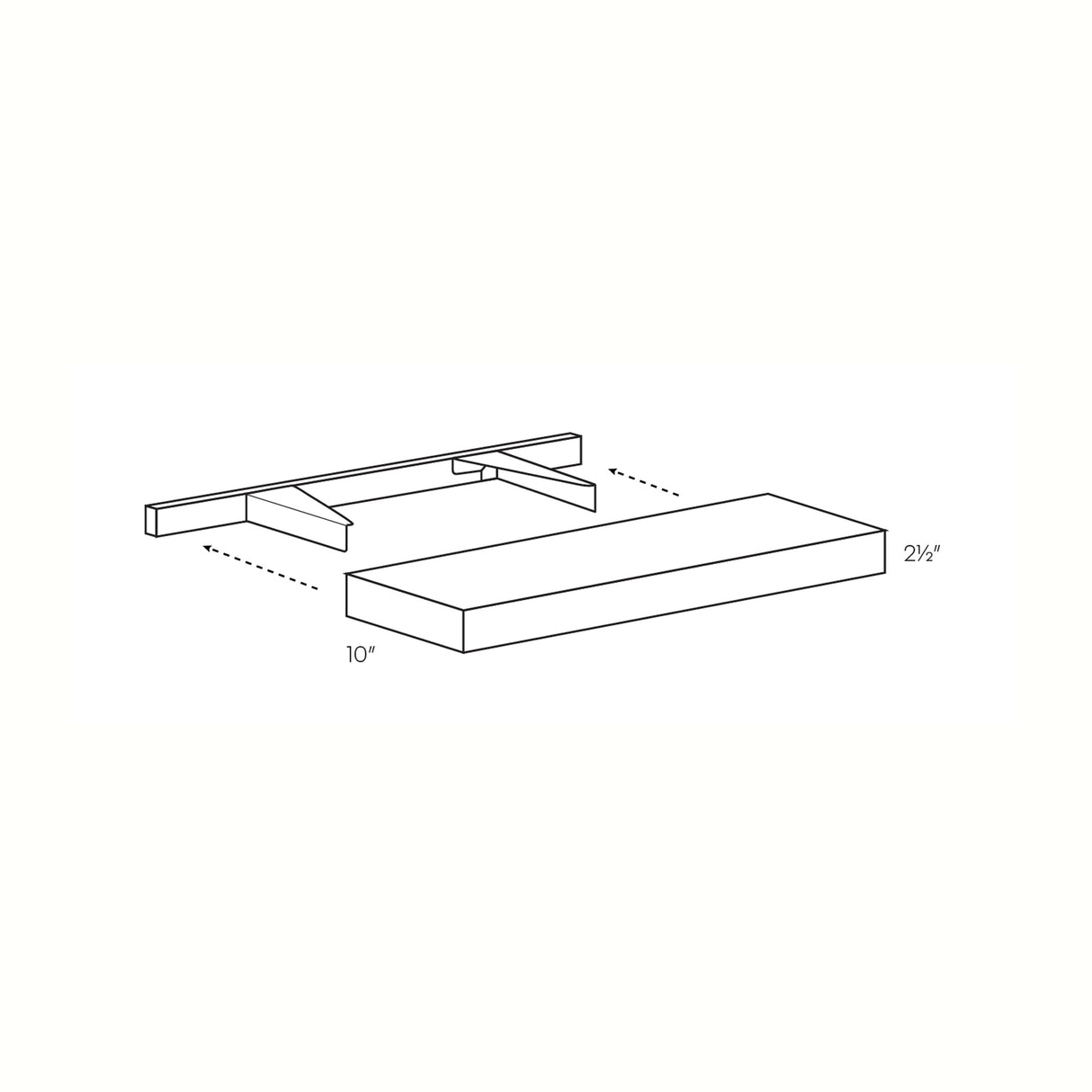 Richmond Stone - Floating Shelf | 42"W x 2.5"H x 10"D