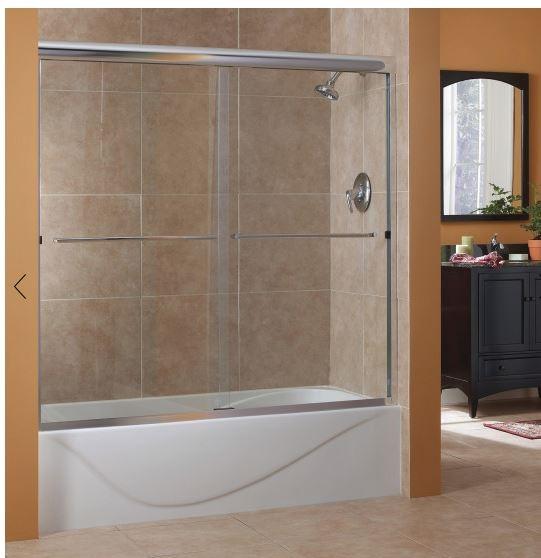 Sliding Framed Tempered Glass Tub Door - Cove Design for Modern Bathrooms