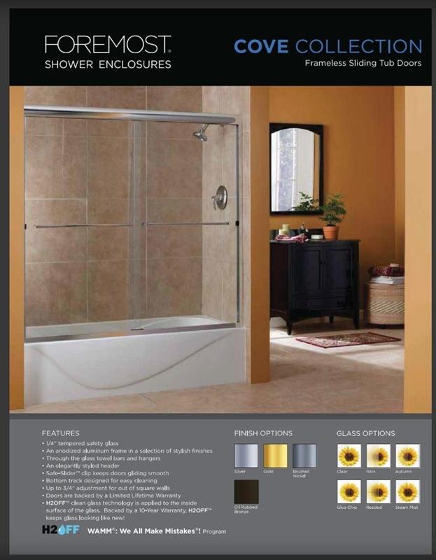 Sliding Framed Tempered Glass Tub Door - Cove Design for Modern Bathrooms